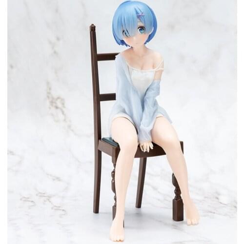 Anime Re:Life In A Different World From Zero Rem Pajamas chair PVC Action Figure Collection Model Toys Doll Gifts
