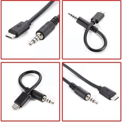 15cm Micro Usb To Jack 3.5mm Audio Cable Connector Phone Cable For V8 Audio Plug 3.5 Adapter Headphone E2I2