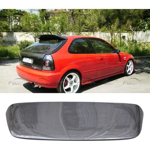Carbon Fiber Rear Trunk Spoiler Wing Boot W/ LED For Honda Civic 1996-2000 3DR
