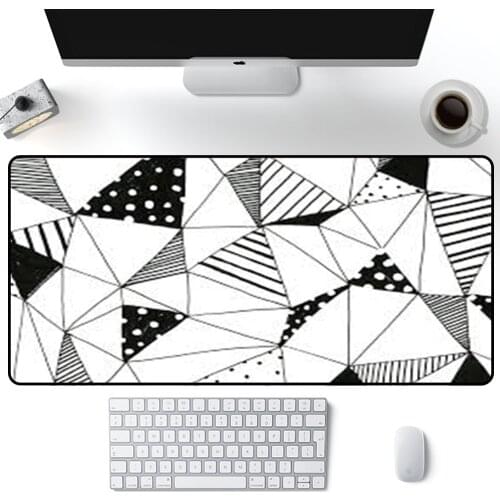 Black and white Mouse Pad Large Solid Color Pads triangle Wave point MousePad 900x400mm Gamer Accessories office desk mats