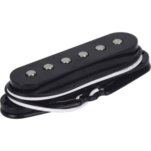 FLEOR Black Electric Guitar Pickup Alnico 5 Single Coil Pickup Neck Pickup Flat Pole Piece for ST FD Guitar Accessories Parts