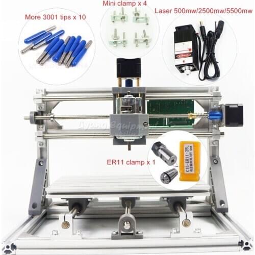 Disassembled pack mini CNC 2418 pro 2500mw laser CNC engraving machine Wood Carving machine diy mini cnc router