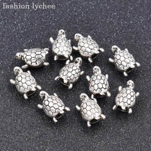 Fashion lychee 10pcs Cute Animals Turtle Dreadlock Beads Hole Clip Micro Rings Tube Women Hair Extensions Tools