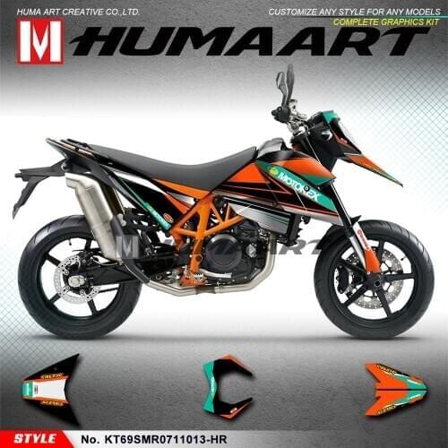 HUMAART Motorcycle Décor Design Motorbike Stickers Set for SM SMR 690 2007 2008 2009 2010 2011, Customizable