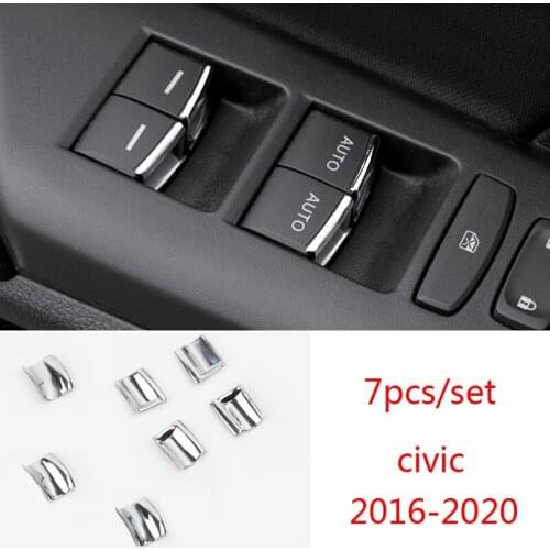 Car Interior Door Window Switch button stickers cover trim For Honda civic 2016 2017 2018 2019 2020 accessories