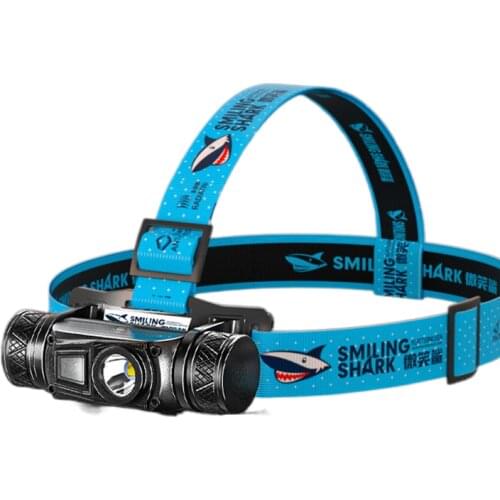Fishing night fishing headlight glare rechargeable 52000 bright red warning lamp led hernia headset