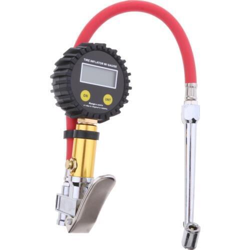 Digital Tire Tyre Inflator High Accurate Pressure Gauge Tester Air Compressor Pump Universal for most vehicles, cars, Moto