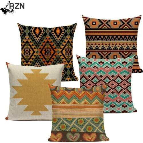 Boho Cushion Cover VillageTextil Plaid Stripes Throw Pillow 45Cmx45Cm Square Sofa And Chair Custom Printing Pillow Cover Cushion