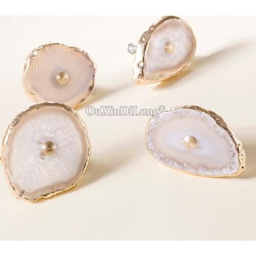 New 10PCS European Brass+Natural Ore Cabinet Door Handles Cupboard Wardrobe Drawer Kitchen Wine Cabinet Pulls Handles & Knobs