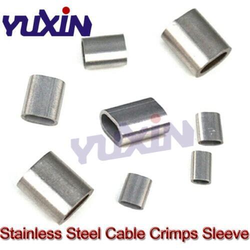 M1-M5 Stainless Steel Cable Crimps Sleeve Single Hole Ferrule Crimping Loop Oval Stainless Steel Wire Rope Clip Swage Fittings