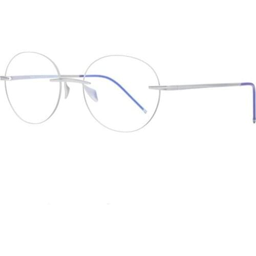 Women Pure Titanium Rimless Round Frame Prescription Lens Optical Eyewear Brand Ultralight Goggle Vintage Reading Glasses Men