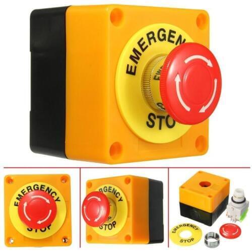 AC 660V 10A Plastic Shell Red Sign Emergency Stop Mushroom Push Button Switch