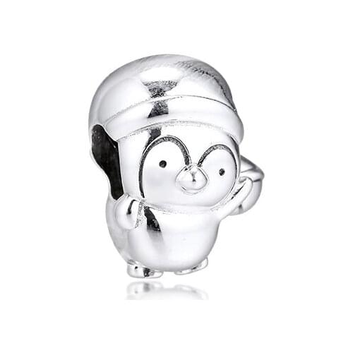 Genuine 925 Sterling Silver Christmas Penguin Charm Beads for Jewelry Making Fits Original Pandora Bracelet kralen berloques
