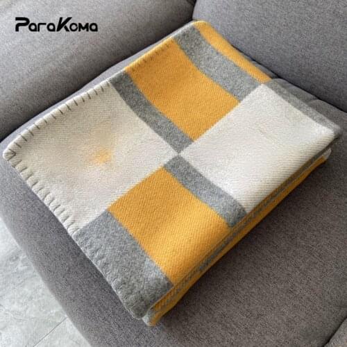Luxury Letter H Cashmere Design Blanket Crochet Soft Wool Shawl Blankets for Beds Winter Warm Couch Blanket Knit Throw Blanket