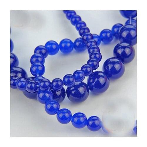 STENYA Blue Round Smoth Beads Needlework Glass Spacer Crystal Earring Necklaces Bracelets Jewelry DIY Sewing Accessories