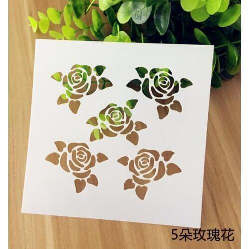 Stencil Reusable Rose Flower Painting Hollow Template Stencils For Painting Wall Scrapbooking Photo Album Embossing Paper Cards