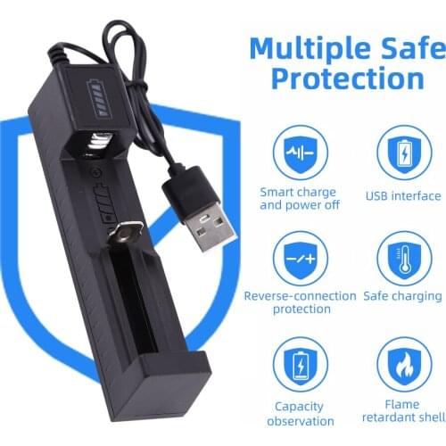 USB Battery Charger Universal USB LED Smart Chargring For 18650 26650 21700 14500 4.2V Li-ion Rechargeable Battery