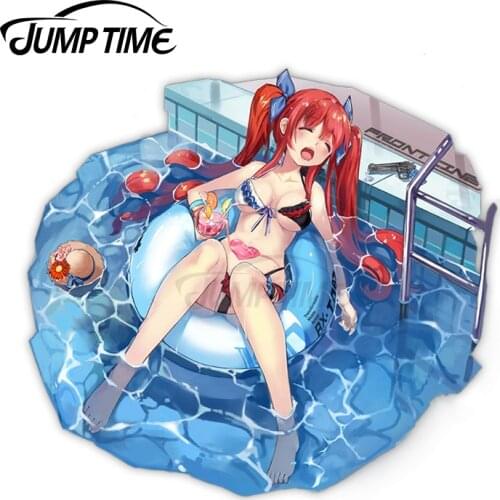 Jump Time 13 x 12cm For Girls Frontline Astra Revolver Swimming Pool Float Alt Car Stickers Vinyl Car Wrap Scratch-proof Windows