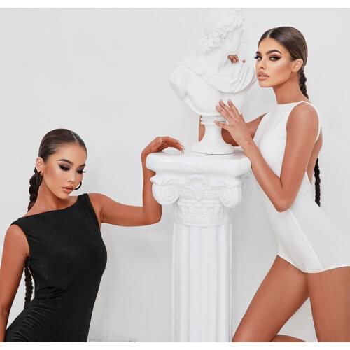 Latin Dance Tops For Women Cross Straps Bodysuit Latin Dance Practice Clothes Ballroom Latin Dance Clothes With Chest Pad SL4957