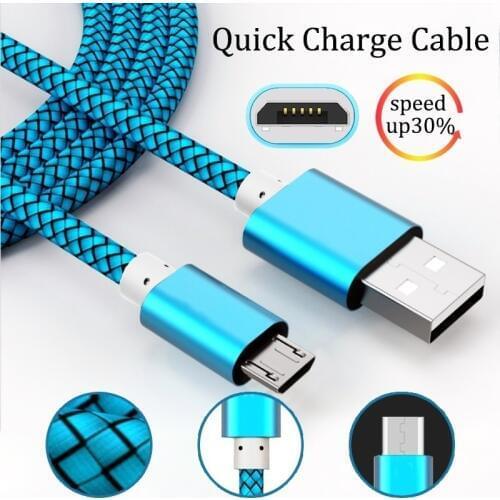 1M Nylon Micro USB Charger Cable for Highscreen Easy XL Pro / L Pro / F / Highscreen Power Ice Max Data & Sync Charging Cables