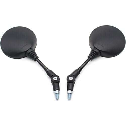 1 Pair 4.5 inch 10mm sizeMotorcycle refitting rearview mirror anti falling folding round mirrors folding klx250 kl250