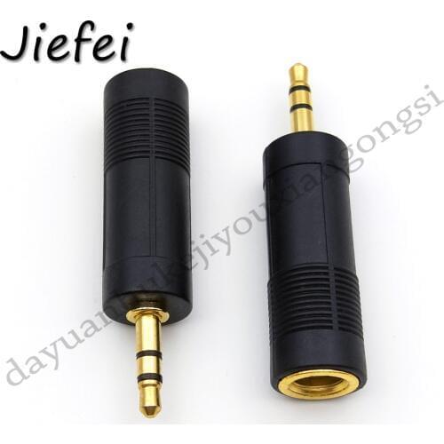 1PCS gold 1/8 " 3.5 mm Stereo Male Jack Plug to 1/4" 6.3 mm TRS Converter Audio Adapter Microphone Connector