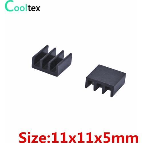 50pcs/lot) 11x11x5mm Aluminum heatsink Extruded heat sink radiator for Electronic IC chip RAM cooler cooling