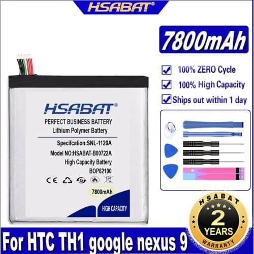 HSABAT BOP82100 B0P82100 7800mAh Battery for HTC TH1 google nexus 9 tablet PC 8.9" Batteries
