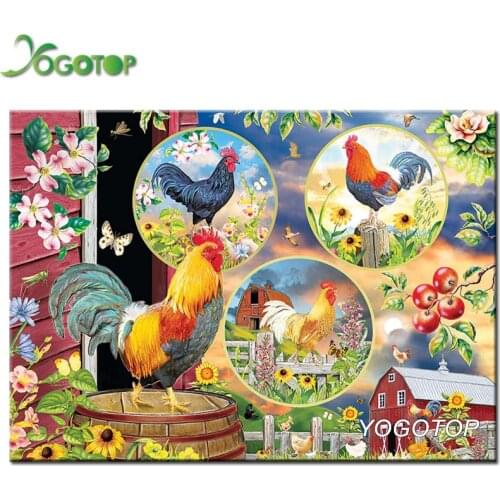 YOGOTOP diy diamond embroidery chicken farm picture of rhinestone diamond painting animals mosaic full square/round drill YY1132
