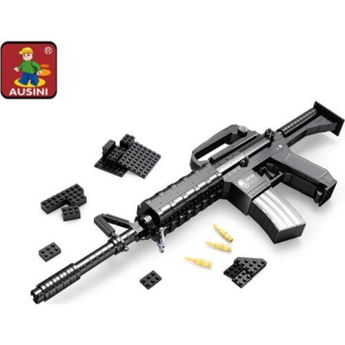 Ausini 524 Pcs Building Blocks Guns Model Building Toys Bricks Gun Series M16 Childrens Educational Toy Gift