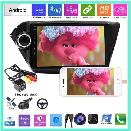 Car Radio 9 Inch 2din Android 10 Touch Screen Navigation Dual USB GPS 1G+16G Bluetooth 4G WiFi Suitable for Kia Old K2 2011-2015