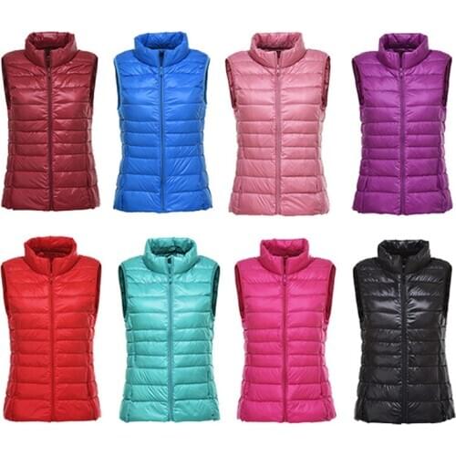 White duck down Jacket Women Warm Vest Sleeveless Jacket Autumn Winter Ultra Light Down Vests Slim Jacket Plus Size Liner Vest