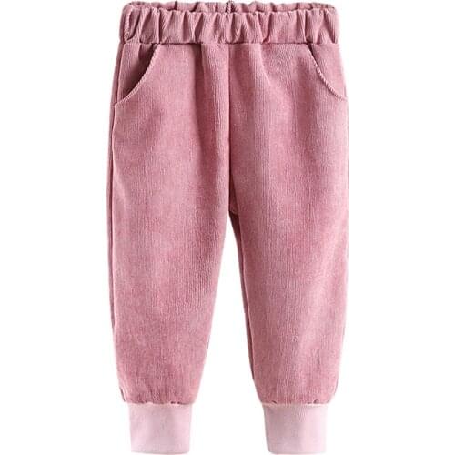 2021 childrens unisex pants spring and autumn male treasure fashion corduroy pants girls solid color soft trousers hot