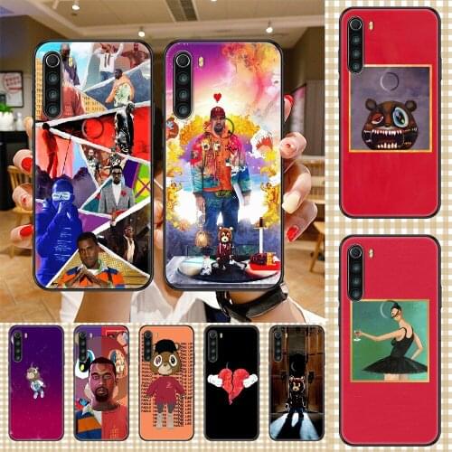 Rapper Kanye West Designer Phone case For Xiaomi Redmi Note 7 7A 8 8T 9 9A 9S 10 K30 Pro Ultra black tpu bumper silicone Etui