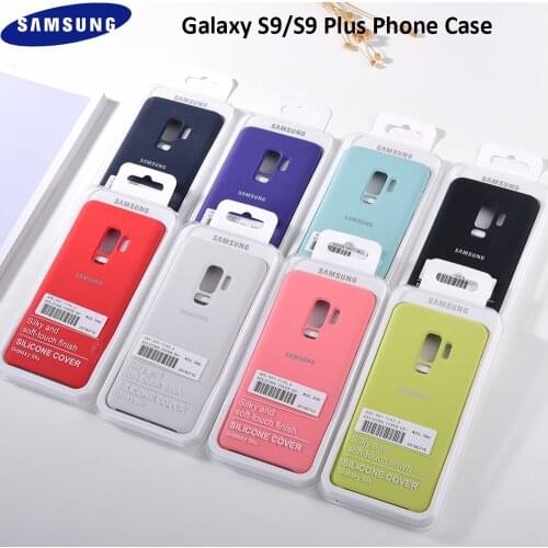 Original Samsung Galaxy S9/S9 Plus Liquid Silicone Phone Case SM-9600 SM-9650 Soft Smooth Feeling Touch Back Cover Housing Shell