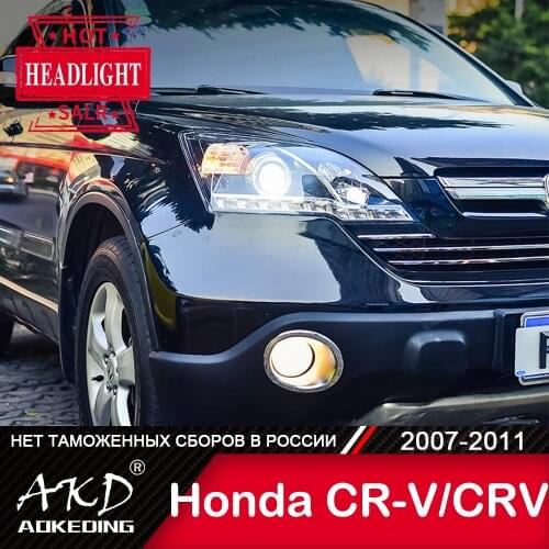 For Car HONDA CR-V Head Lamp 2007-2011 Car Accessory Fog Lights Day Running Light DRL H7 LED Bi Xenon Bulb honda CRV Headlights