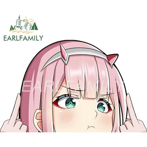 EARLFAMILY 13cm x 7cm for Zero Two Peek Car Accessoires Stickers Campervan Decal RV JDM Motorcycle Surfboard Laptop Decals