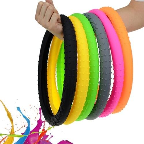 Environmentally Friendly Non Slip Silicone Steering Wheel Cover For 37-38 CM 14.5"-15" M Size Steering-Wheel Car Styling Wrap
