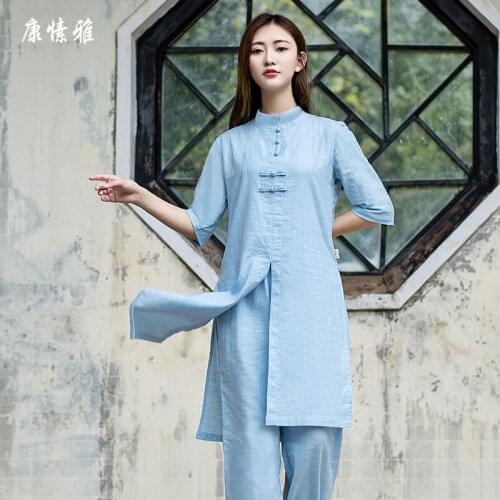 Tai Chi Uniform Traditional Chinese Standing Collar Clothes Martial Arts Suit Kung Fu Morning Exercise Sportswear