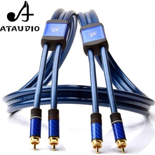 ATAUDIO HIFI Silver-plated 2RCA Cable Hi-end OCC Dual rca to rca Male audio cable