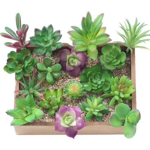 Artificial bonsai Potted succulents plants Decorative Flower Mini Green Fake Succulents Plant Garden Arrangement Decor home