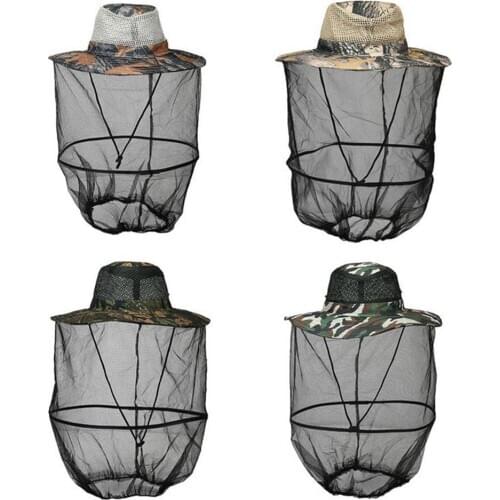 Camouflage Outdoor Fishing Camping Anti Mosquito Mesh Hat Face Protective Cap Anti Mosquito Mesh Hat Face Protective Cap Anti Mo