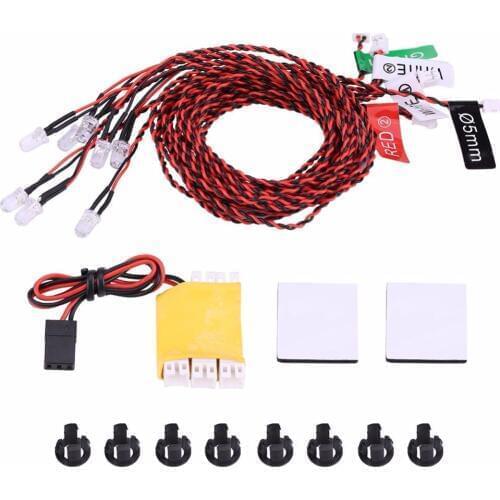 2020 RC Lights 8 LED Lighting System Kit Simulation Flashing Lights With Control Box RC Accessories For RC Airplane Helicopter