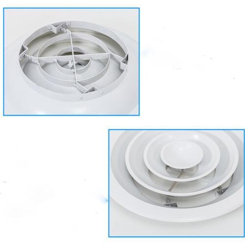 Round Diffuser Air Outlet Aluminum Central Air Conditioner Air Outlet Exhaust Vent Ceiling Wall