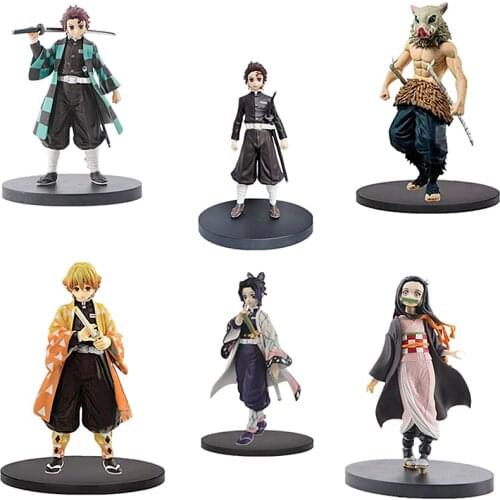Anime Doll Demon Slayer Doll Kamado Tanjirou Nezuko 15CM Action Figure PVC Model Toy Zenitsu Figurine Inosuke Kimetsu No Yaiba