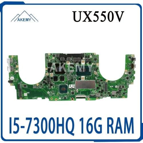 New For ASUS ZenBook Pro UX550VD UX550VW UX550V Laptop Motherboard REV：2.0 I5-7300 cpu and 1050TI GPU mainboard