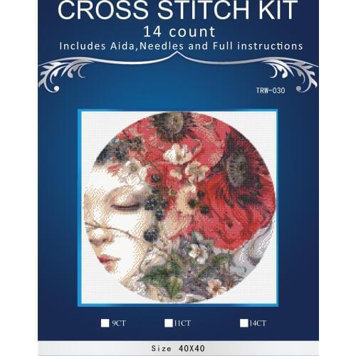 New Embroidery Counted Cross Stitch Kits Needlework Crafts 14 ct DMC DIY Arts Handmade Decor - Girl 2
