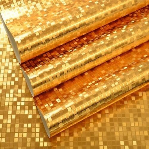 Wallpapers youman Glitter PVC Rolls Golden Silver Foil Bedroom Wallpaper Mirror Mosaic Sparkle 3D for Living Room Home Decortion