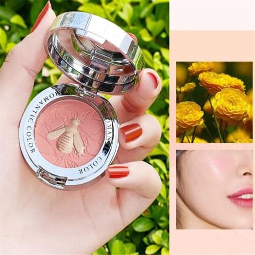 Single Color Blush Palette Long Lasting Mineral Powder Pink Rouge Natural Cream Cheek Tint Peach Blusher Face Cosmetics
