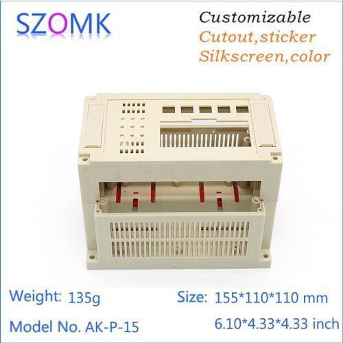 Plastic electronics enclosure din rail box (1 pcs)155*110*110mm wall mount plastic enclosure control box junction housing